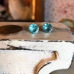 Aquamarine Rhinestone Earrings